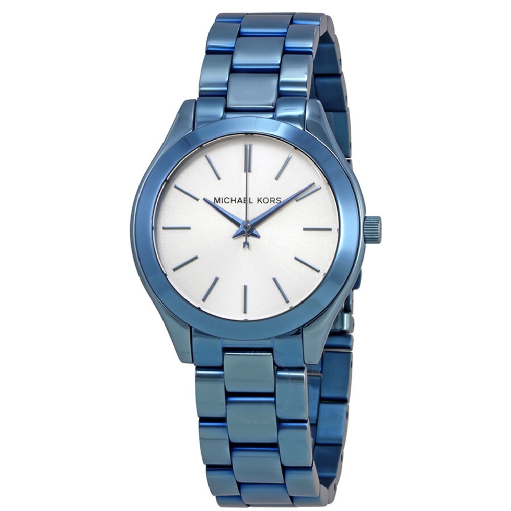❌SOLD❌ Michael Kors Runaway Silver Dial Blue Metallic Watch *Pre-loved*